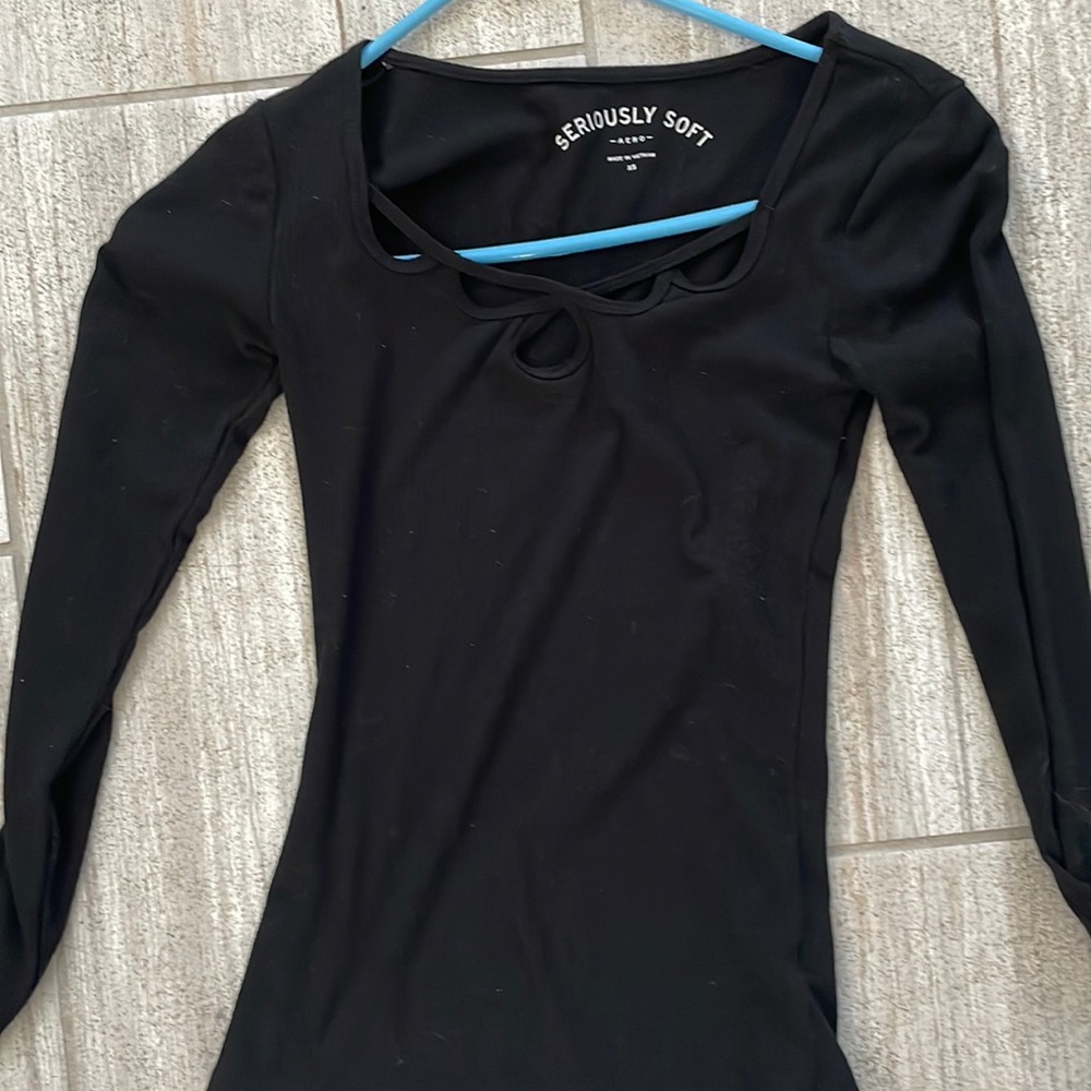 Black fitted long sleeve